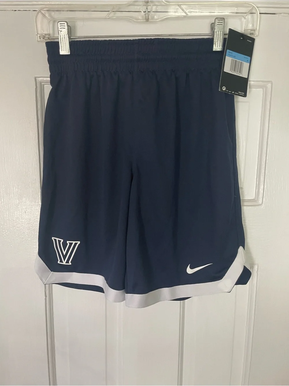 Nike Youth Navy and White Basketball Shorts with Villanova V Logo NWT B17